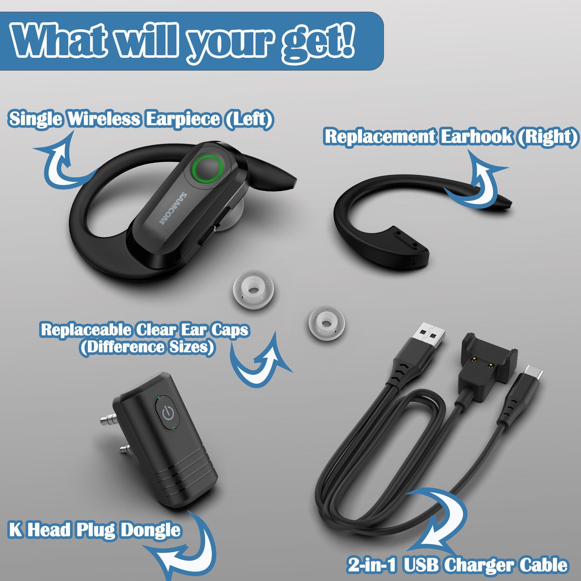 SAMCOM SAMCOM 3 Pack FPCN10A Two-Way Radios with 3 Pcs Wireless Earpiece with Mic for Walkie Talkies Long Range