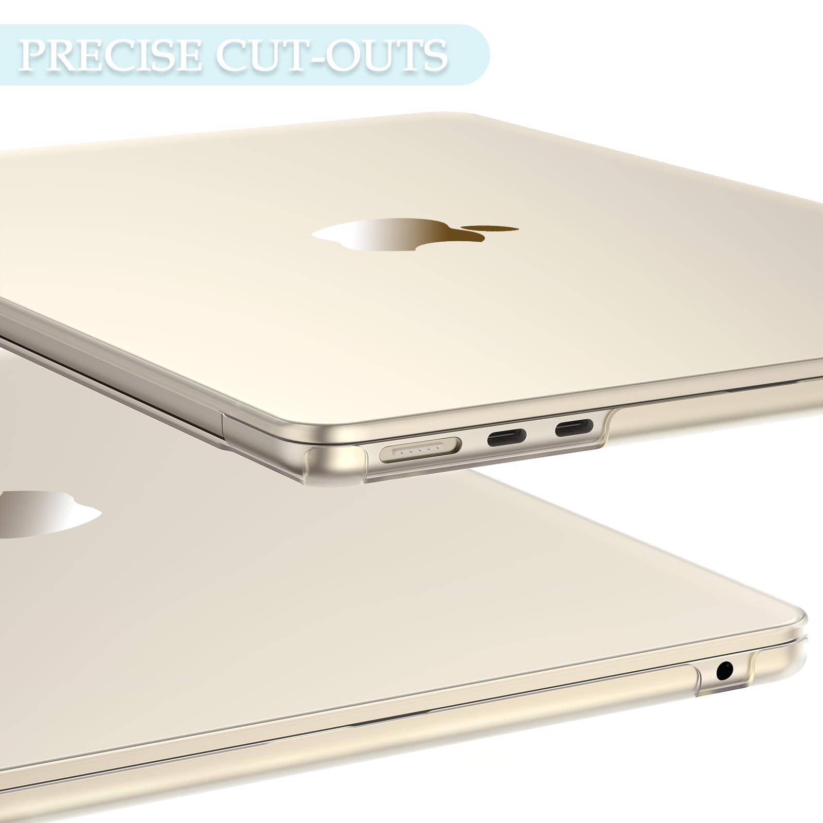 B BELK B BELK Compatible with 2025 MacBook Air 13 inch Case M4 M3 M2 2024-2022 Model A3240 A3113 A2681, [Same as Bare] Protective Hard Shell for MacBook Air 13.6" + Screen & Keyboard Cover, Clear Starlight