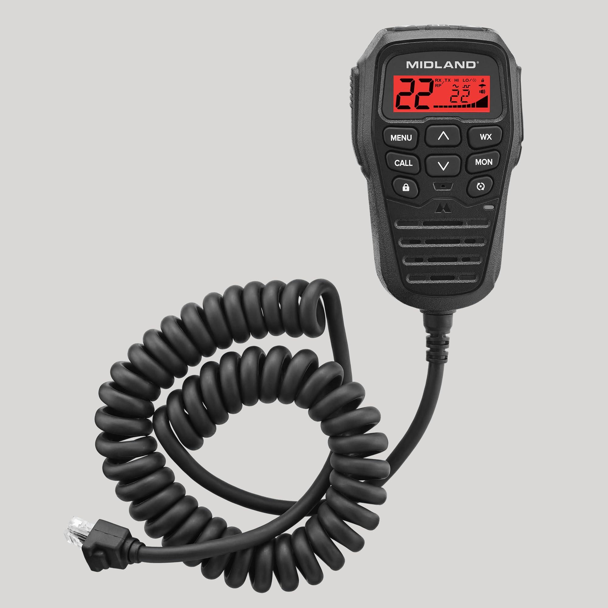 Midland Midland - MXT575 MicroMobile - 50 Watt GMRS Radio - Two-Way Radio - NOAA Weather Scan & Alert - 15 High Power GMRS Channels - Fully Integrated Control Mic