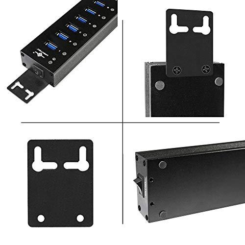 Vantec Vantec 7-Port USB 3.0 Hub, Aluminum, Full Powered, Mountable, with All Ports Data & Charging Up to 1.5A, BC 1.2, Premium 12V/3A, 36W Power Adapter (UGT-AH710U3-BK),Black