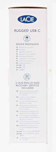 LaCie LaCie Rugged USB-C, 5TB, Portable External Hard Drive, Drop, Shock, Dust, Rain Resistant, for Mac & PC (STFR5000800)