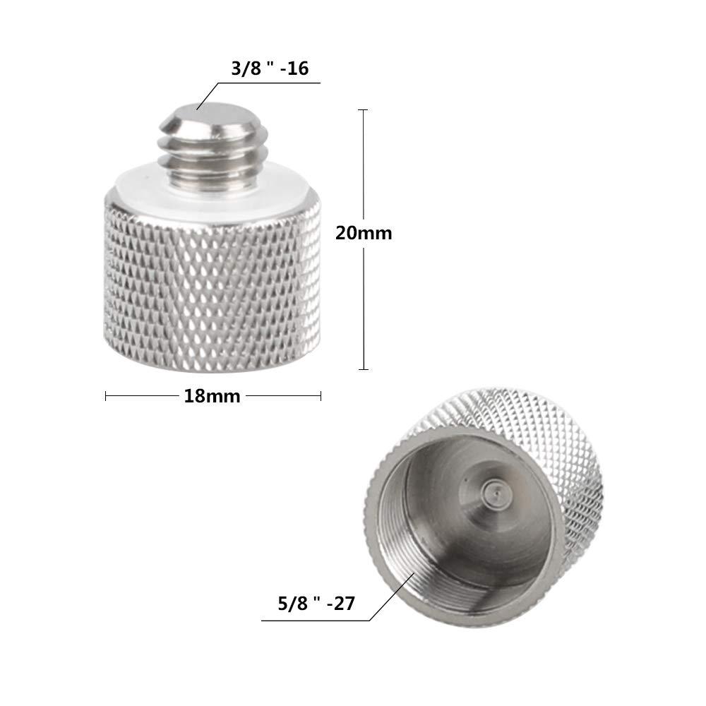 CAMVATE CAMVATE 1/4" Female to 3/8" Male Convert Adapter + Multi-Thread Adapter Kit for Camera, Tripod, Ball Head, Light Stand, etc. - Silver