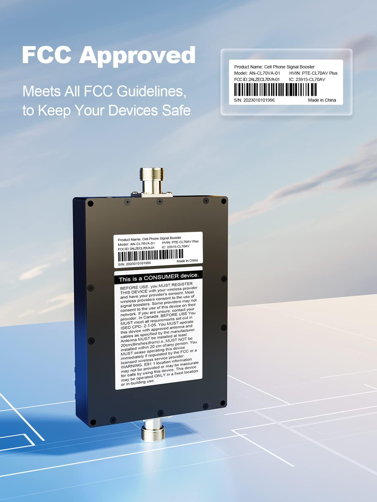 ANNTLENT Cell Phone Signal Booster for All Carriers on Band 5/12/13/17 | Up to 4,500 Sq Ft | Boost 5G 4G& LTE Signal for Verizon, AT&T, T-Mobile & More | FCC Approved