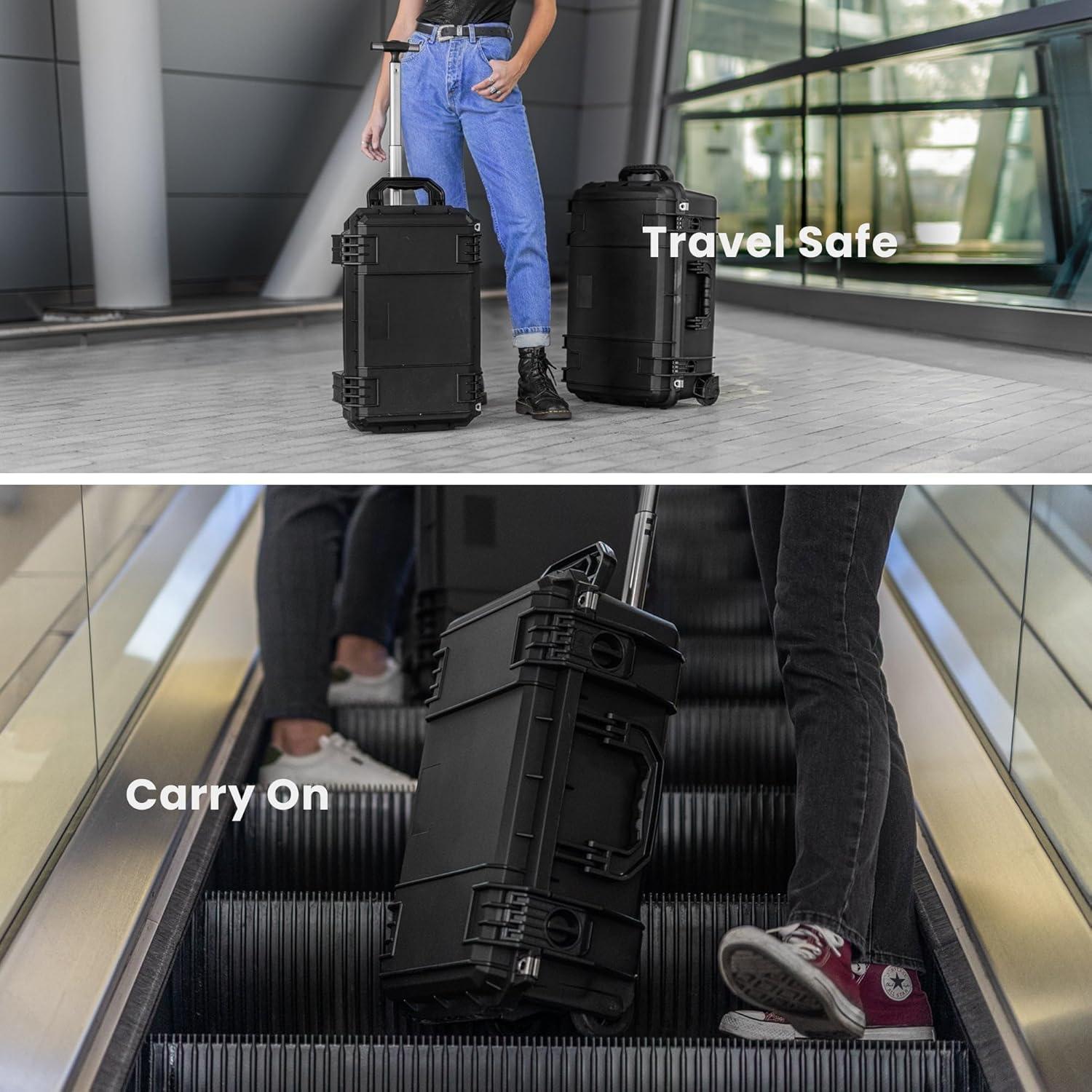 Seahorse Seahorse 830 Heavy Duty Protective Dry Box Case W/Padded Dividers - TSA Approved / IP67 Waterproof/USA Made for Professional, Amateur Photographers and Camera Enthusiasts