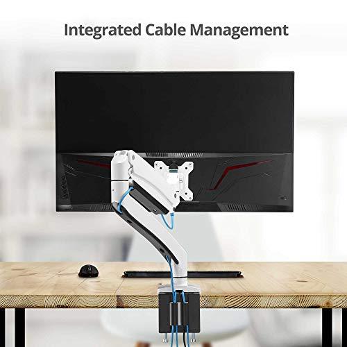 SIIG SIIG Single Monitor Desk Mount, 17\" to 43\", USB 3.0 and Audio Extend Ports, Fits Flat/Curved/Ultrawide Monitor, Load 33 lbs max, VESA 75x75 100x100 200x200, C-Clamp and Grommet Base CE-MT3111-S1