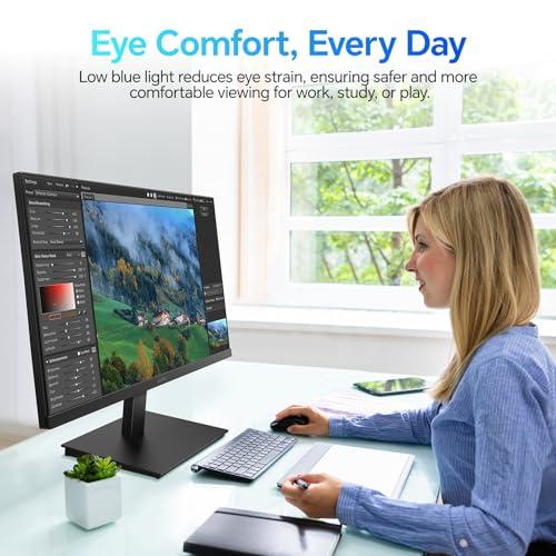 KOORUI KOORUI 22 Inch Computer Monitor Full HD 1080P 100Hz PC Gaming Screen VA Panel Ultra-Slim Display 3000:1 Contrast Ratio with Adpitive Sync (HDMI/VGA/VESA Compatible 100x100mm/Audio Out), Tilt, Black