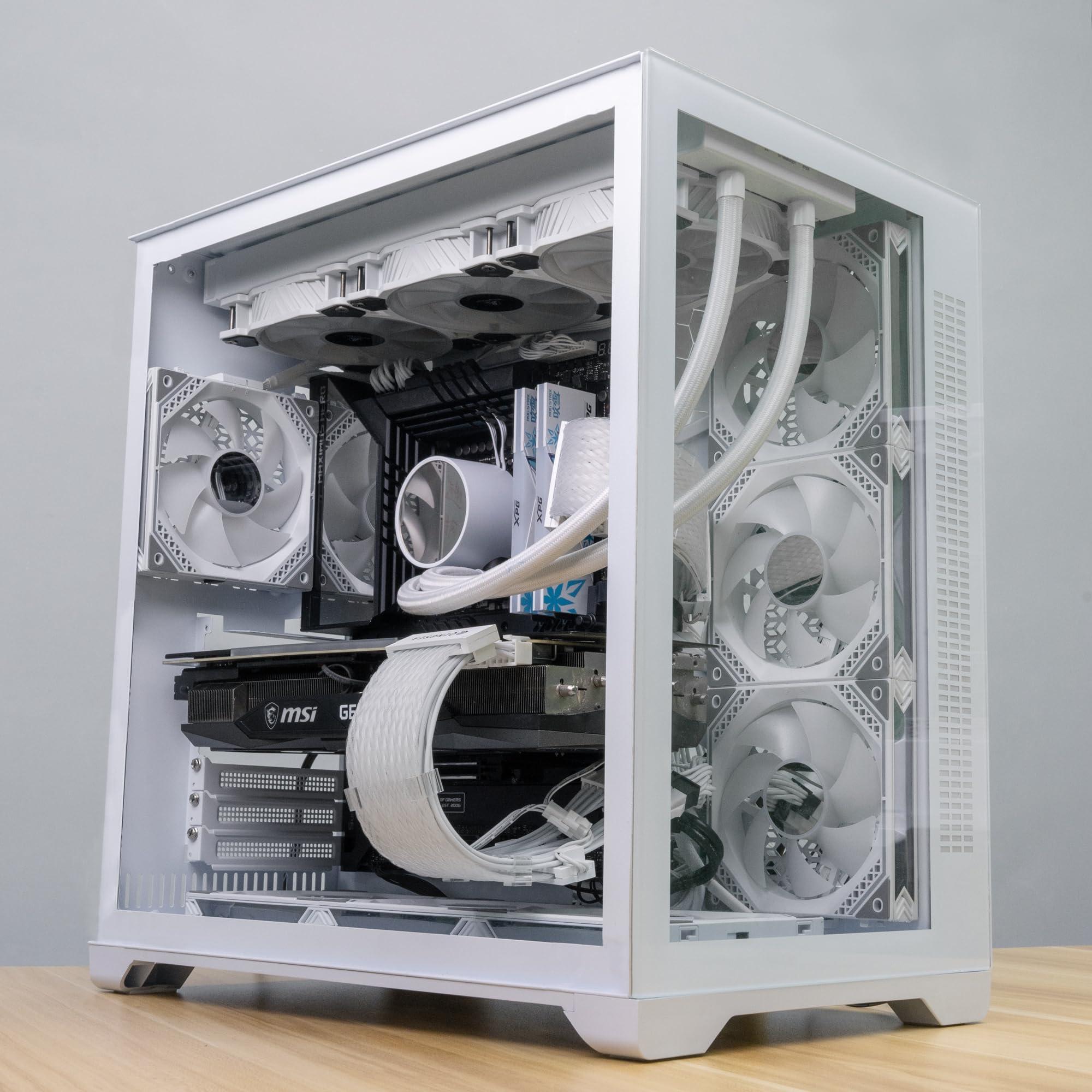 Sirlyr Sirlyr RGB PSU Cables,Full White ARGB GPU Power Supply Cable 3 * 8(6+2) Pin,Strimer Extension Cable Kit 5V 3Pin Synchronized,Customed White PC Chassis (White Connector)