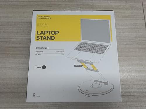 Nulaxy Nulaxy Telescopic 360 Rotating Laptop Stand for Desk Adjustable Height Swivel Pull Out Design Ergonomic Laptop Riser Fits All 10-17" Laptops Computer MacBook, Silver