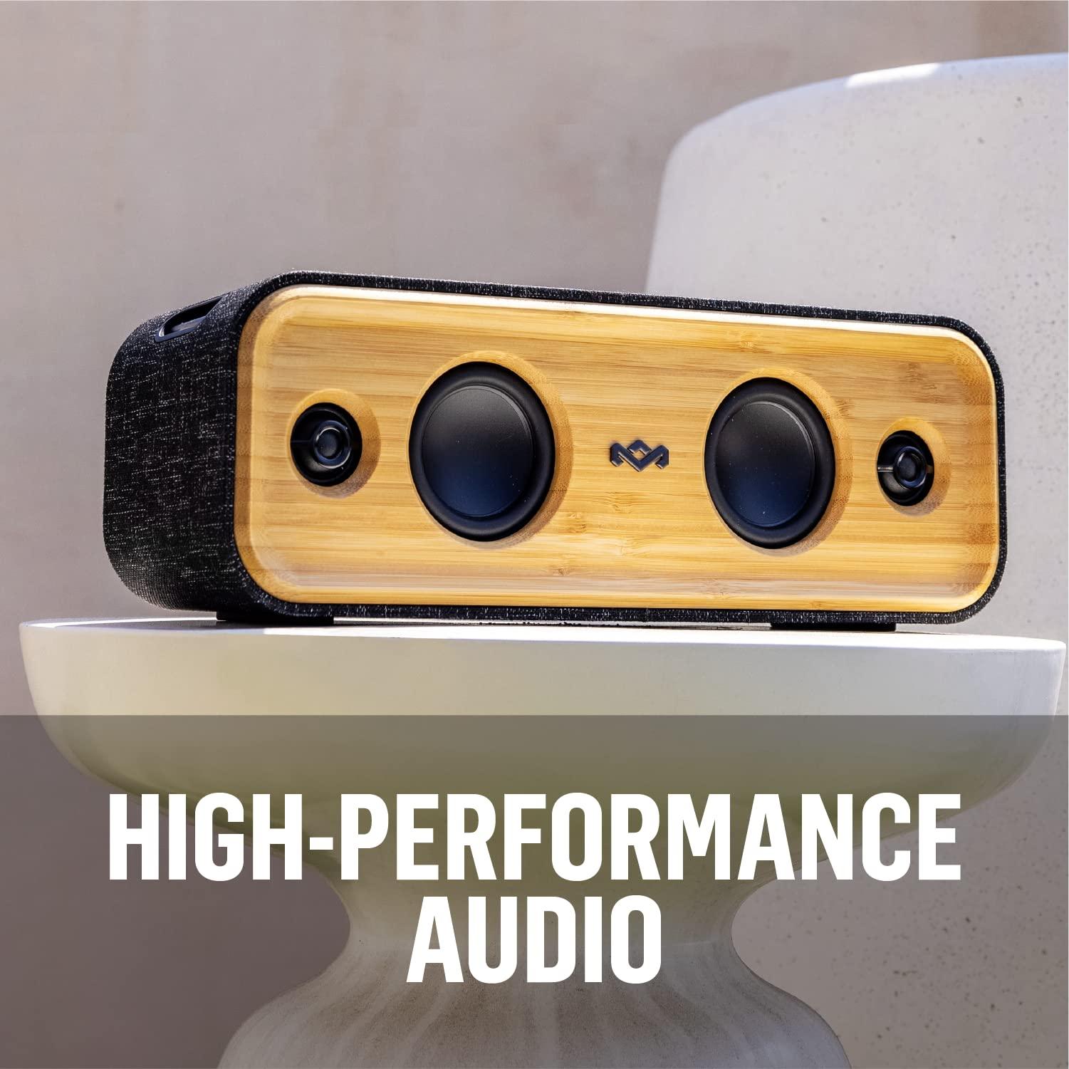 Marley House of Marley Get Together 2: Portable Speaker with Wireless Bluetooth Connectivity, 20 Hours of Playtime and Sustainable Materials, IP65 Dust and Water Resistance, Signature Black