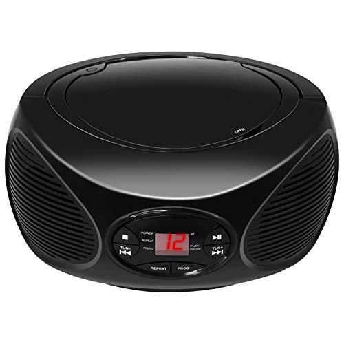 GPX GPX Portable Bluetooth FM Radio Boombox and CD Player, Black (BCB119B)