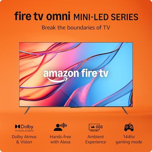 Amazon Amazon Fire TV 55" Omni Mini-LED Series, QLED 4K UHD smart TV, Dolby Vision IQ, 144hz gaming mode, Ambient Experience, hands-free with Alexa, 2024 release