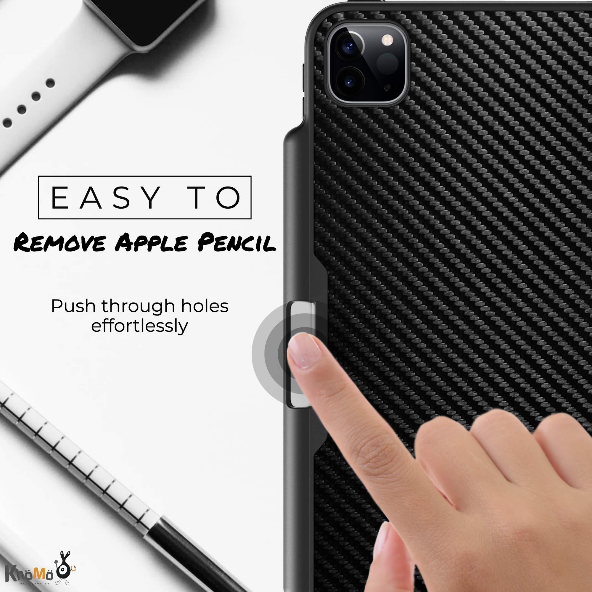 KHOMO KHOMO iPad Case Pro 12.9 Case 4th Generation 2020 with Pencil Holder - Dual Origami Series - Horizontal and Vertical Stand - Supports Apple Pen Charging - Charcoal Black, KHO-1683, KHO-1683, KHO-1683, KHO-1683