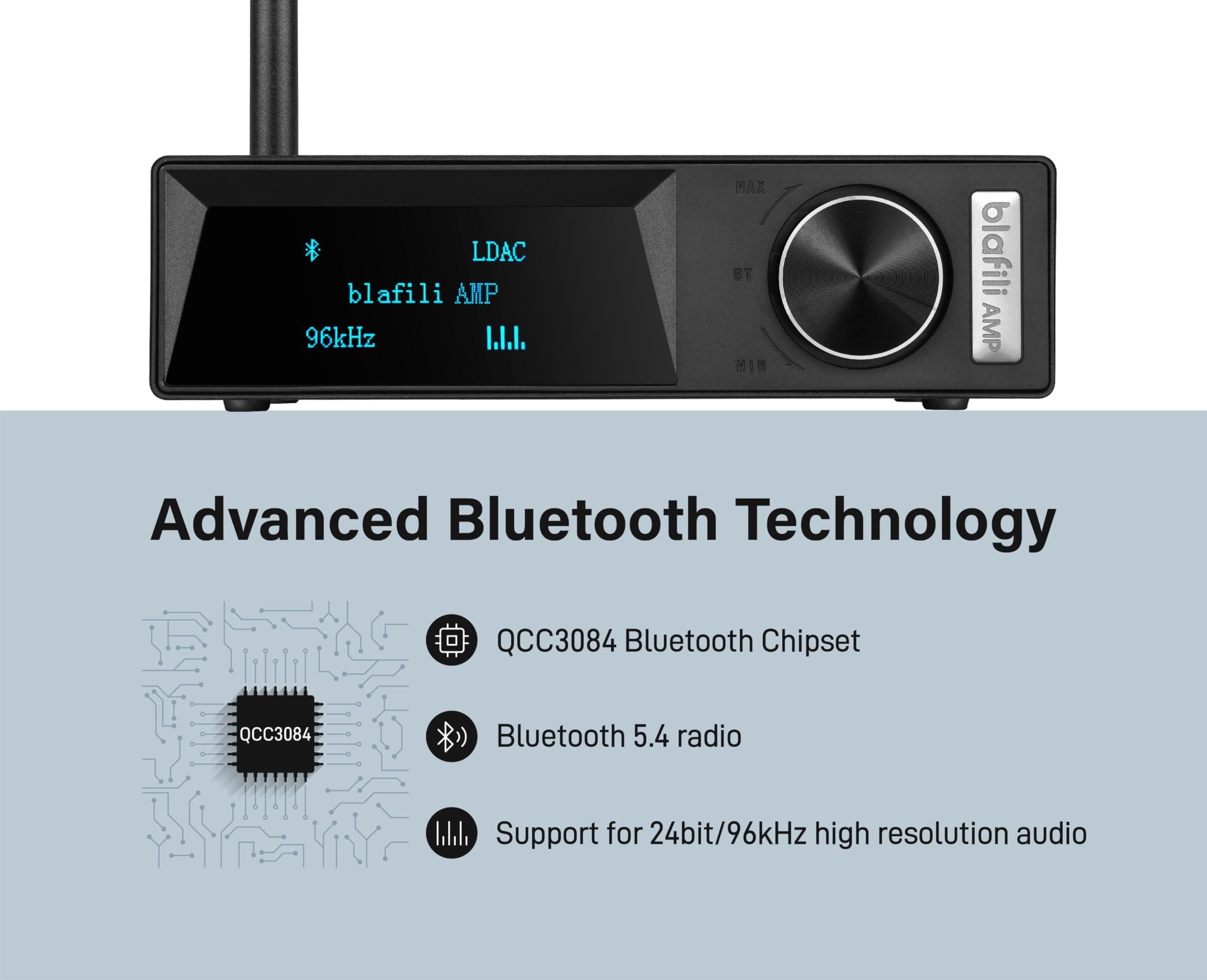 blafili blafili AMP Bluetooth 5.4 Audio Amplifier, LDAC aptX HD aptX Adaptive aptX Lossless, TPA3255 Class D, 100 Watts for Passive Speakers US Power Adapter ONLY