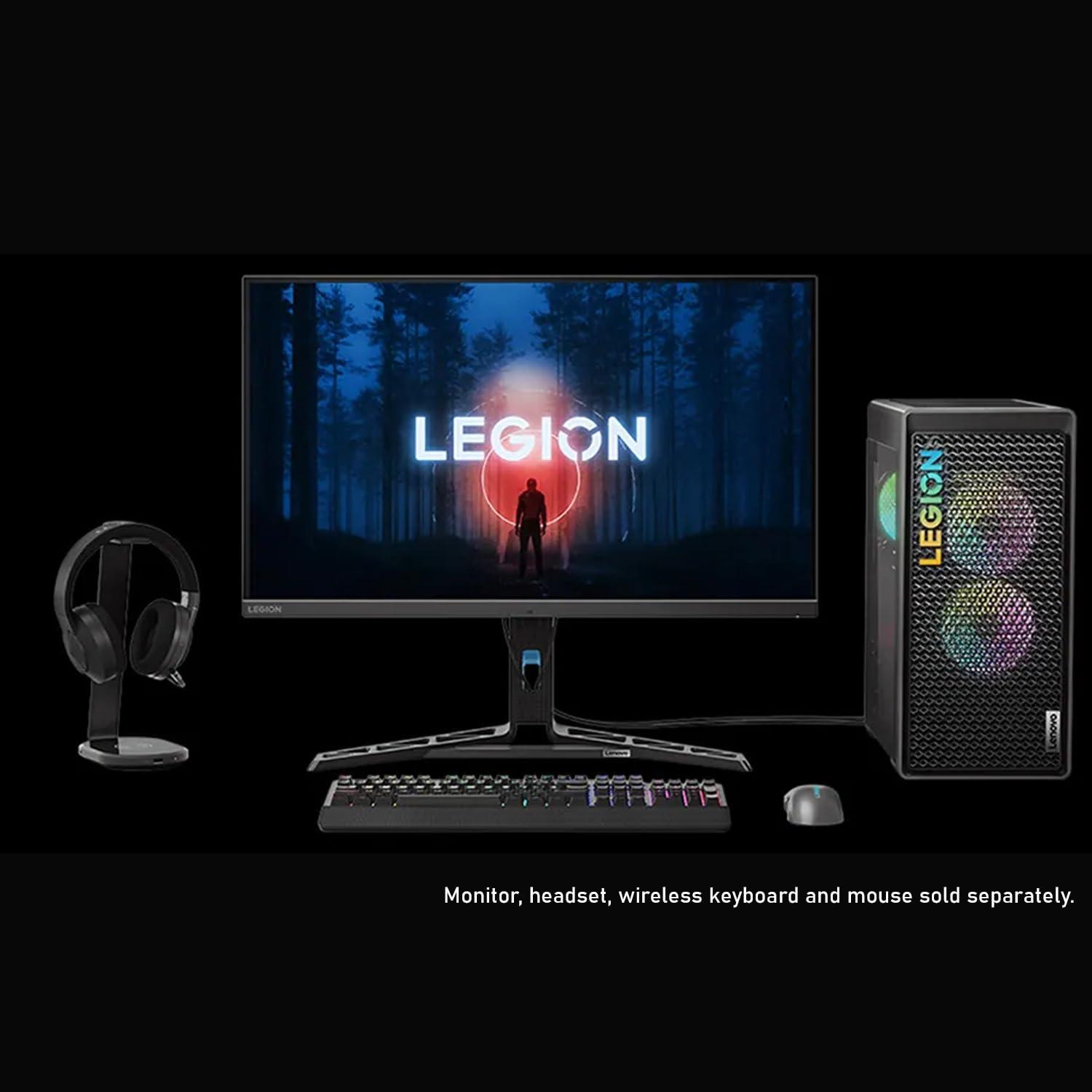 Lenovo Lenovo Legion T5 High - Performance Gaming Tower Desktop, Intel Core i7-13700F, NVIDIA GeForce RTX 4060 Ti, 32GB DDR5 RAM, 1TB SSD, HDMI, DP, Wired Keyboard&Mouse, Wi-Fi 6E, Windows 11 Pro, Black
