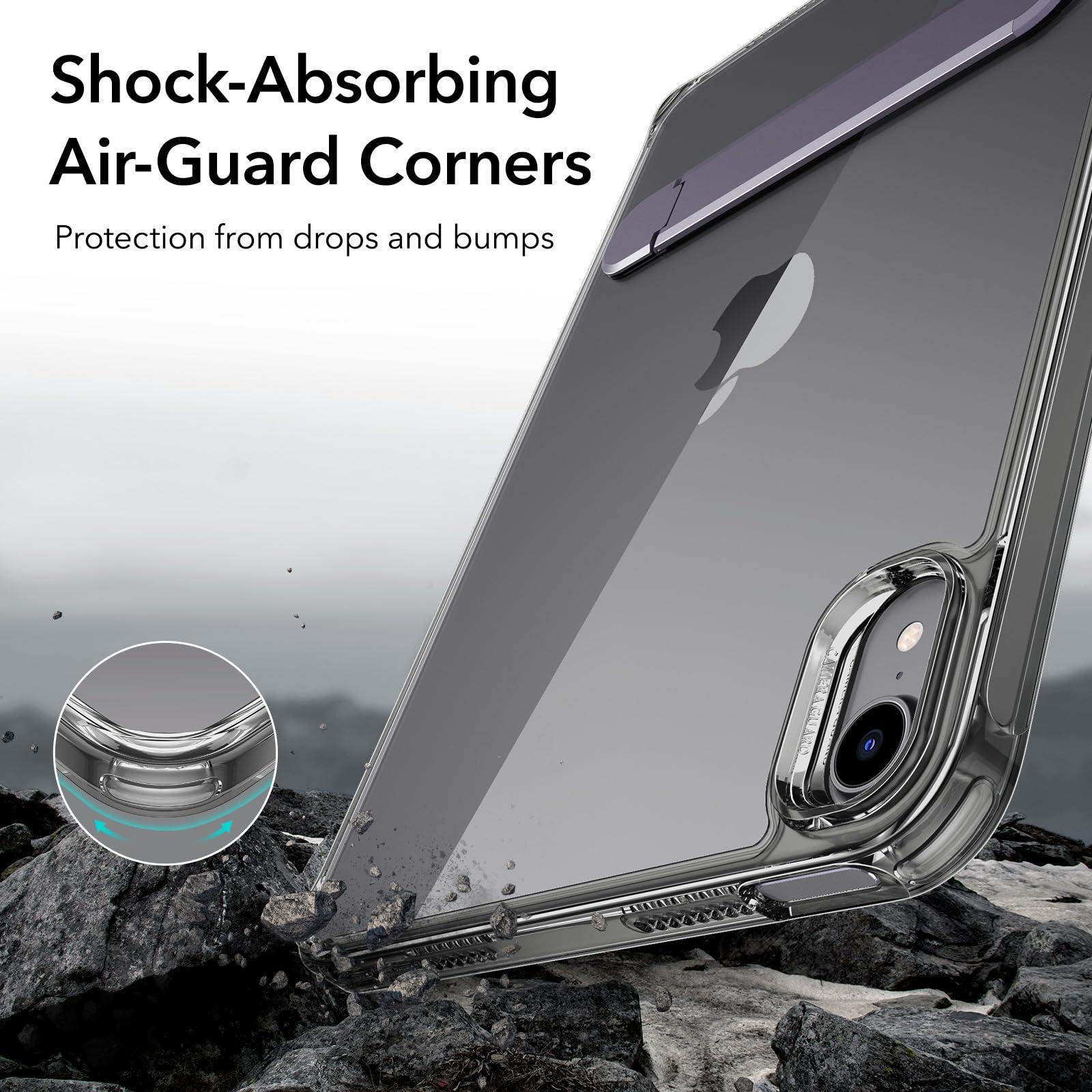 ESR ESR for iPad Mini 7 A17 Pro Case, iPad Mini 7th/6th Generation Case with Stand(2024/2021), 3 Stand Modes, Slim and Light, Drop Safe, Supports Pencil Pro & Pencil (USB-C), Black Clear