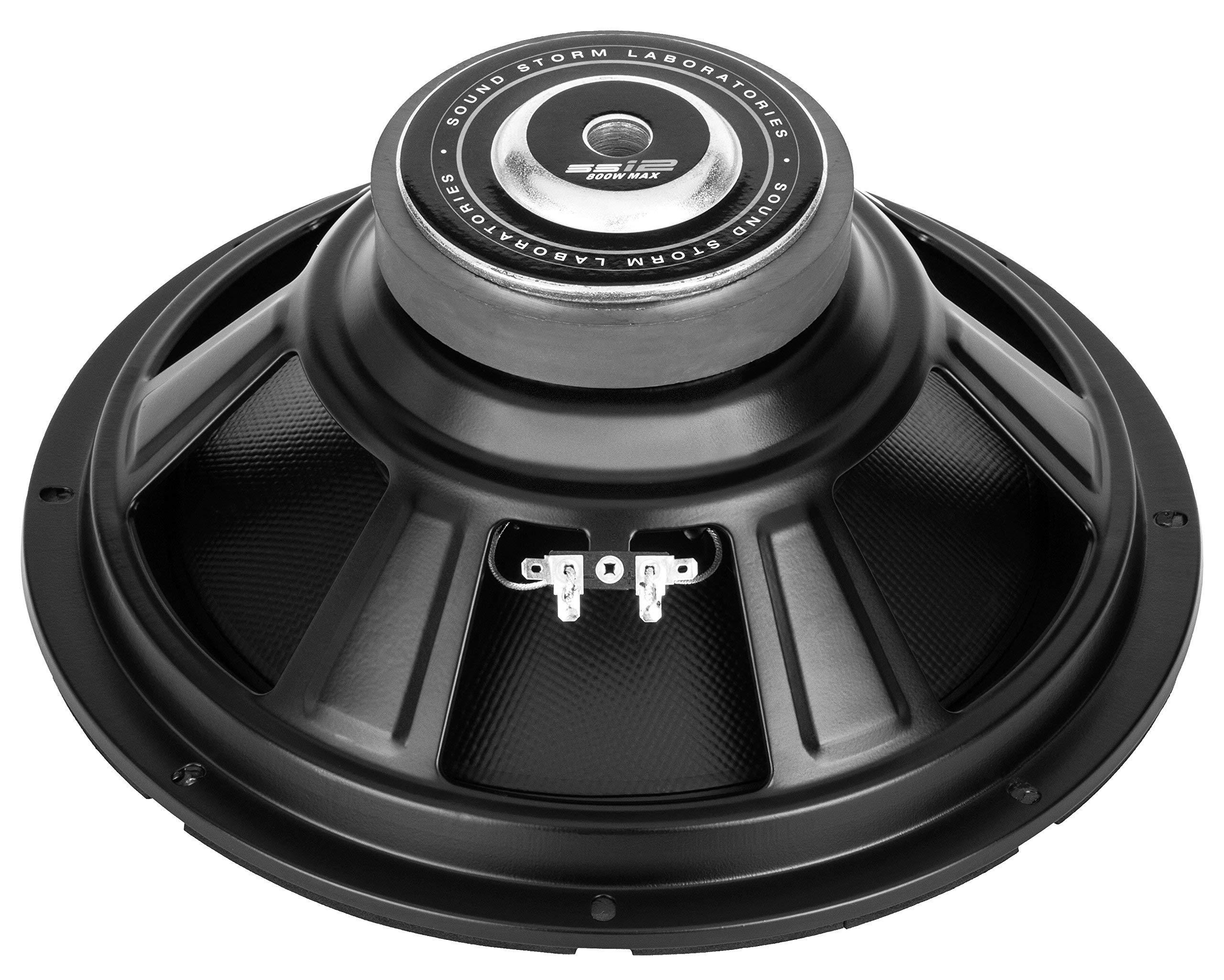 Sound Storm Laboratories Sound Storm Laboratories SS12 SS Series 12 Inch Car Audio Subwoofer - 800 Watts Max, Single 4 Ohm Voice Coil, Sold Individually, Hook Up to Amp