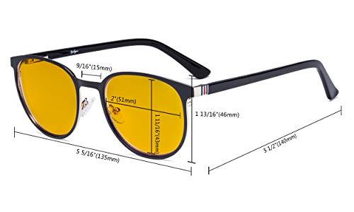 Eyekepper Eyekepper Ladies Blue Light Blocking Glasses with Amber Filter Lens - Round Computer Eyeglasses Women Anti Glare - Reduce Blue Rays Eye Strain - Black/Gunmetal
