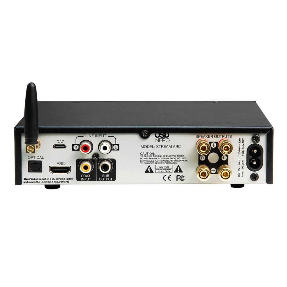 OSD Audio OSD Nero Stream ARC 100W 2Ch Stereo Amplifier Class D w/ARC Input, Wireless BT, Type-C DAC, Optical