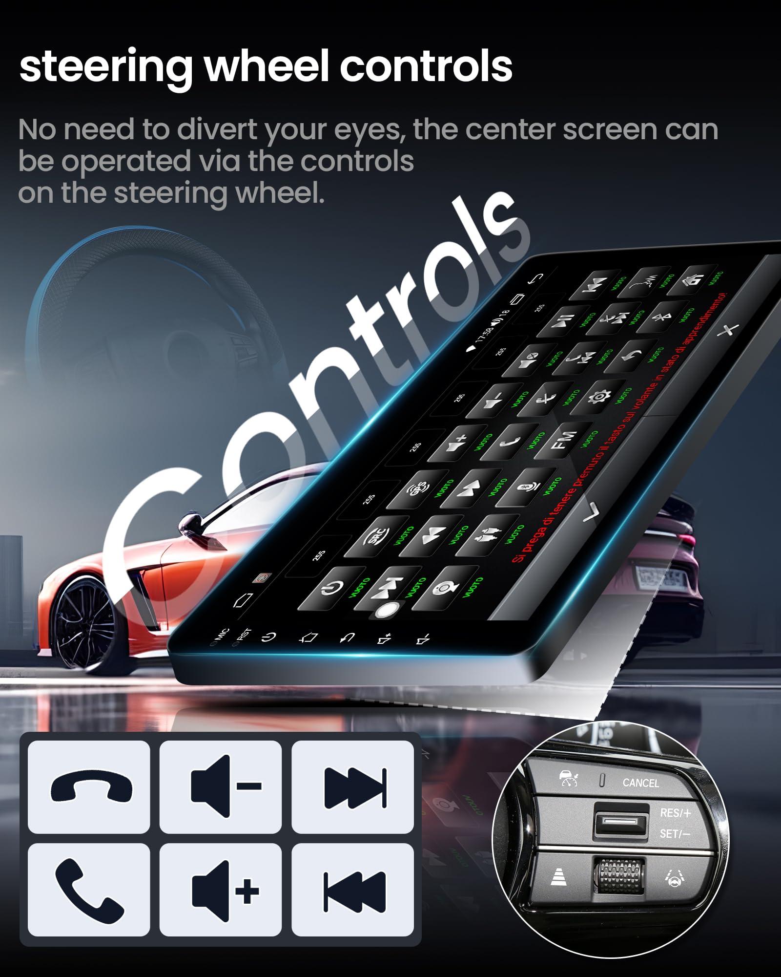 Fortdows Dodge RAM Car Stereo for 1500/2500/3500 2013-2018 9 Inch Android 13 Head Unit (4G+64G 8 Core) Featuring Wireless Apple CarPlay, Android Auto, Bluetooth, 5G WiFi, GPS Navigation