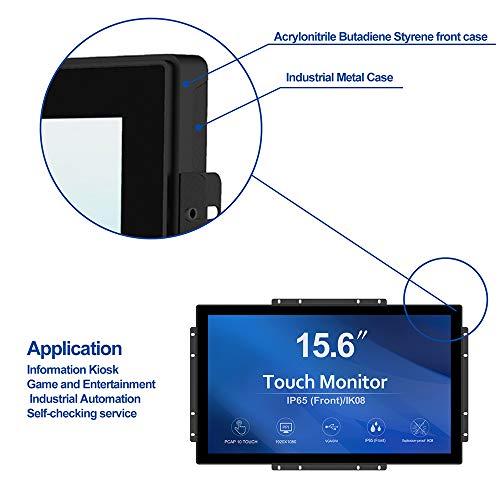 GreenTouch GreenTouch 15.6 Inch 10 Points Open Frame Touch Display, Industrial PCAP Touchscreen Monitor, VGA+HDMI+DVI Port - 16:9