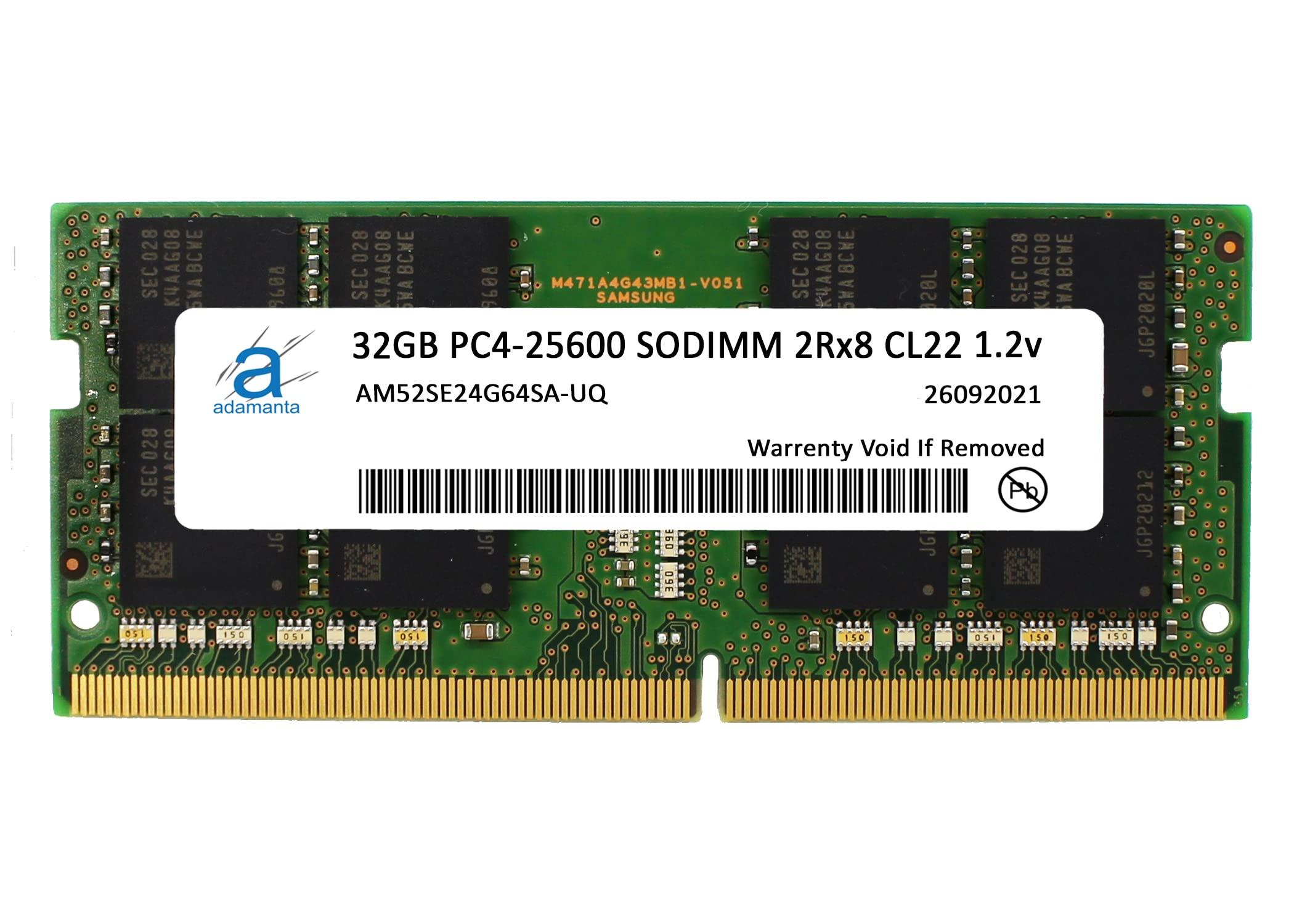 Adamanta Adamanta 32GB (1x32GB) Compatible for Lenovo ThinkPad, ThinkBook, ThinkCentre DDR4 3200MHz PC4-25600 SODIMM 2Rx8 CL22 1.2v Laptop Notebook Memory RAM Upgrade P/N: 4X71A11993