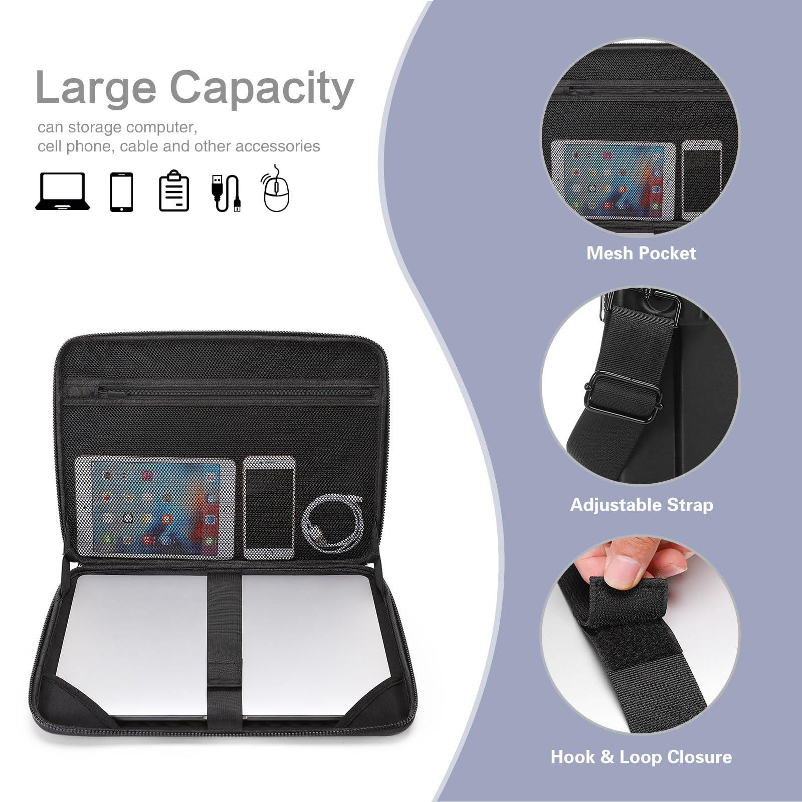 MOSISO MOSISO Hard Shell Laptop Case Sleeve, 15.6 inch Computer Bag Compatible with MacBook, HP, Dell, Lenovo, Asus, Notebook, 16 inch Abstract Geometric Waterproof Carrying Case Bag with Strap, Black