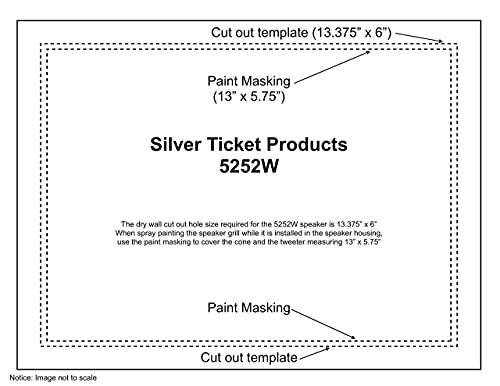 Silver Ticket Products Silver Ticket Products 1 x Center, 1 x Left & 1 x Right in-Walls and 2 x in-Ceiling Surround Sound 5.1 Speaker Home Theater Bundle Package