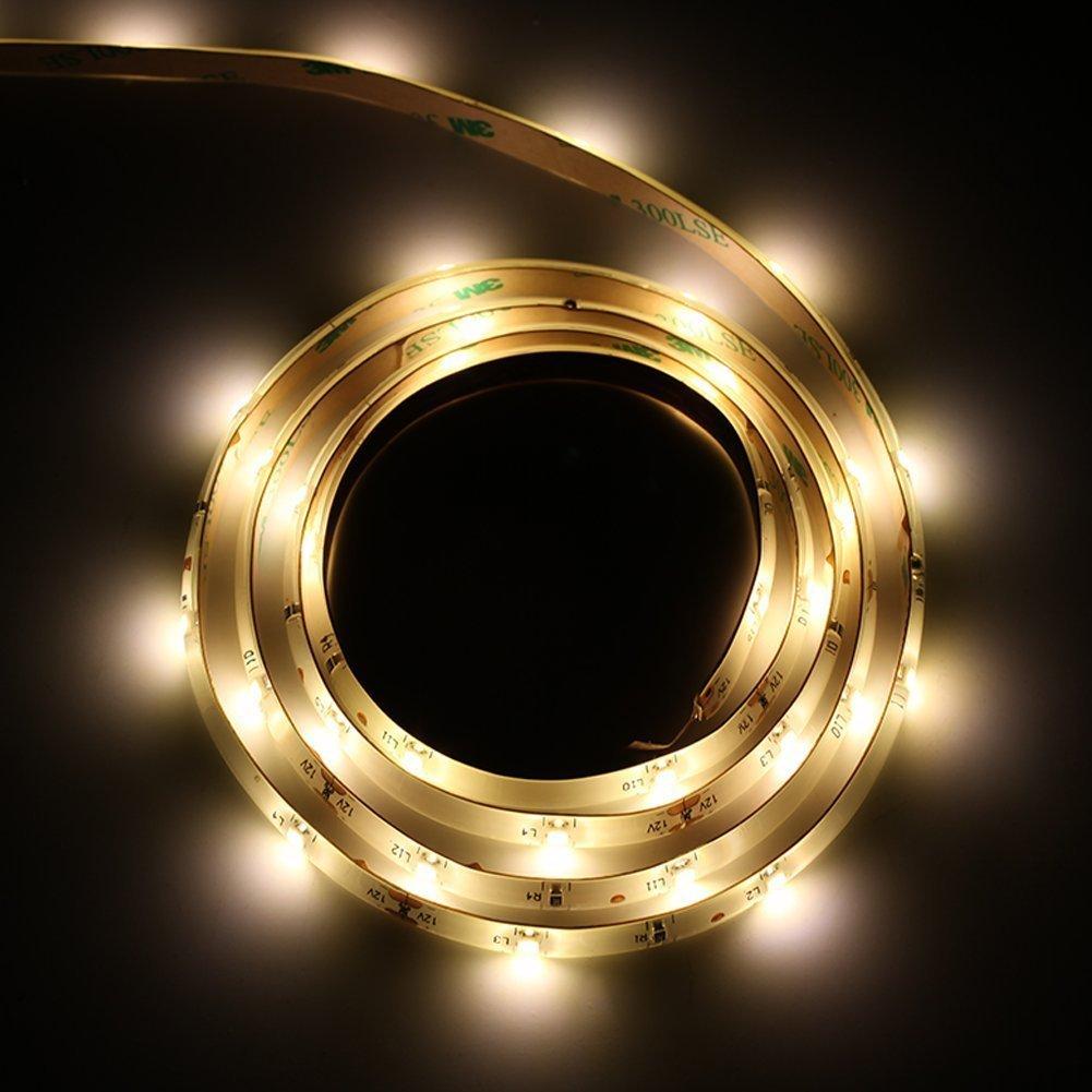 Vansky Vansky Motion Activated Bed Light, Flexible LED Strip Motion Sensor Night Light Bedside Lamp Illumination with Automatic Shut Off Timer (Warm Soft Glow)