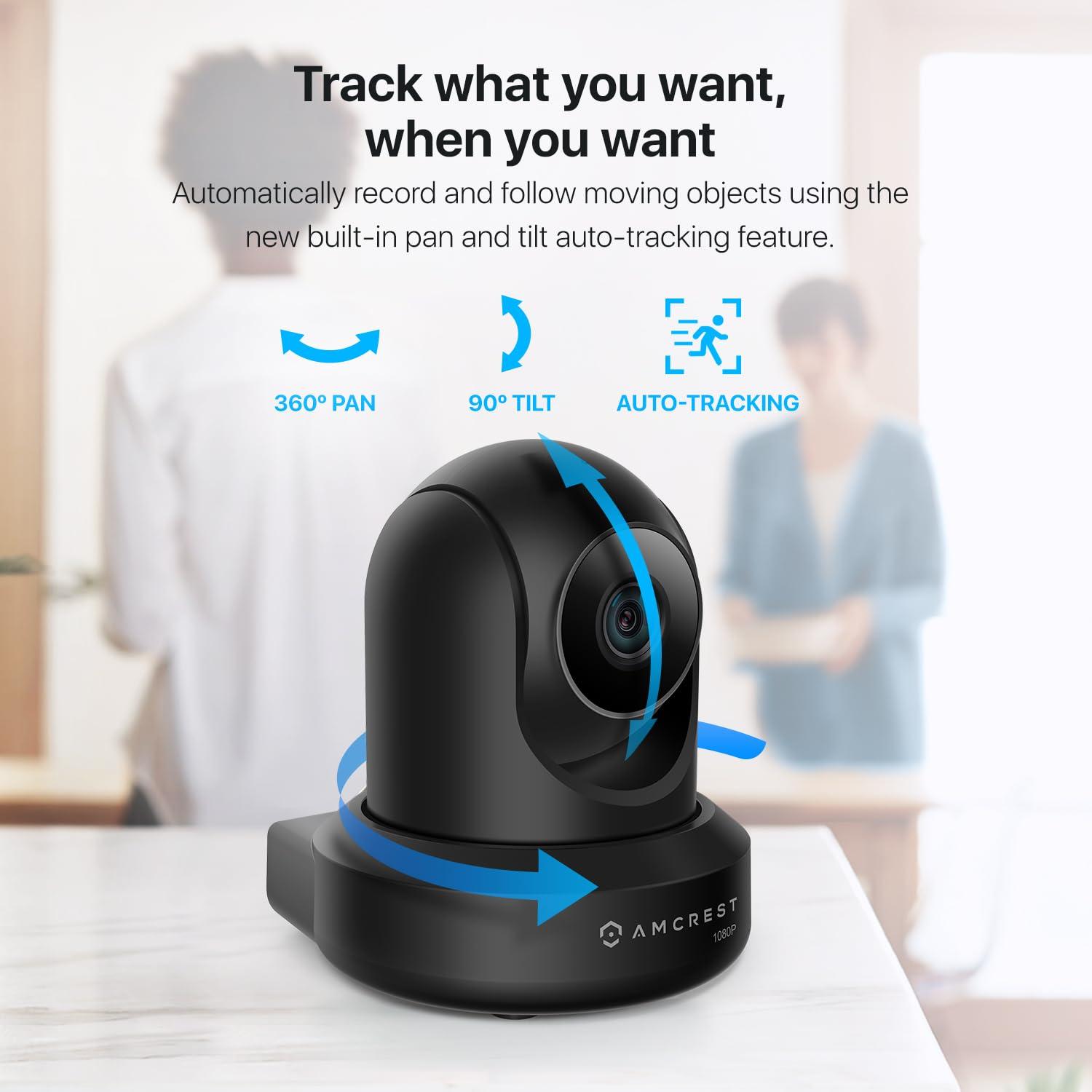 Amcrest Amcrest ProHD 1080P WiFi Camera 2MP (1920TVL) Indoor Pan/Tilt Security Wireless IP Camera IP2M-841B (Black)
