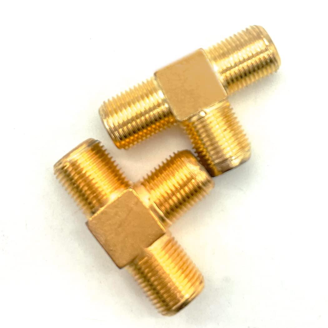 CKANDAY 10 Pack RG6 Coax Coaxial Cable Extender and F Type RG6 Female to 2 Female 3 Way Coax Cable T Splitter Adapter, Coaxial Cable Connector T shape and Female to Female for TV Video VCR Antenna Satellite