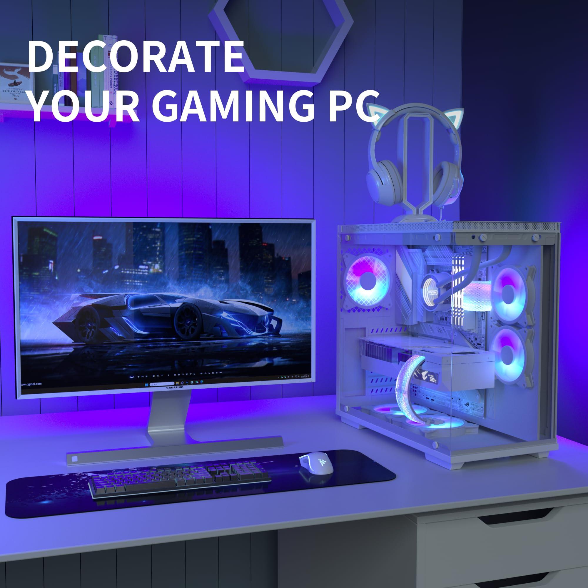 Sirlyr Sirlyr RGB PSU Cables,Full White ARGB GPU Power Supply Cable 3 * 8(6+2) Pin,Strimer Extension Cable Kit 5V 3Pin Synchronized,Customed White PC Chassis (White Connector)