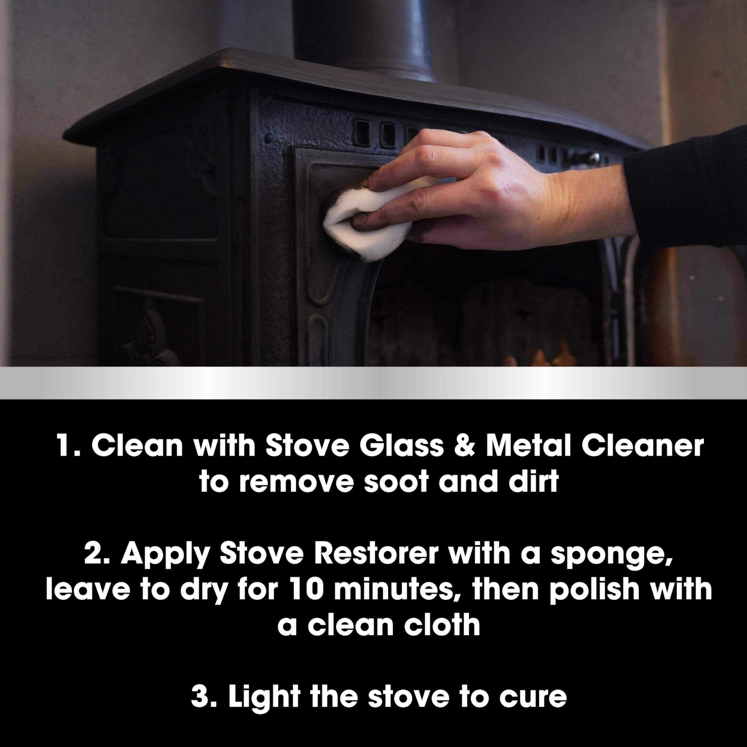Furniture Clinic Furniture Clinic Stove Restorer | Matte Black High Heat Paint | Restores and Protects Cast Iron | For use on Log Burners, Grates, & Fireplaces | 8.5oz / 250ml