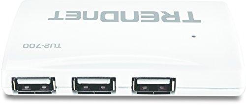 TRENDnet TRENDnet USB 2.0 7-Port High Speed Hub, 5V/2A Power Adapter, Up to 480 Mbps USB 2.0 Connection Speeds, 10 Watts Total Power, Compatible with Windows, Mac, and Linux, White, TU2-700