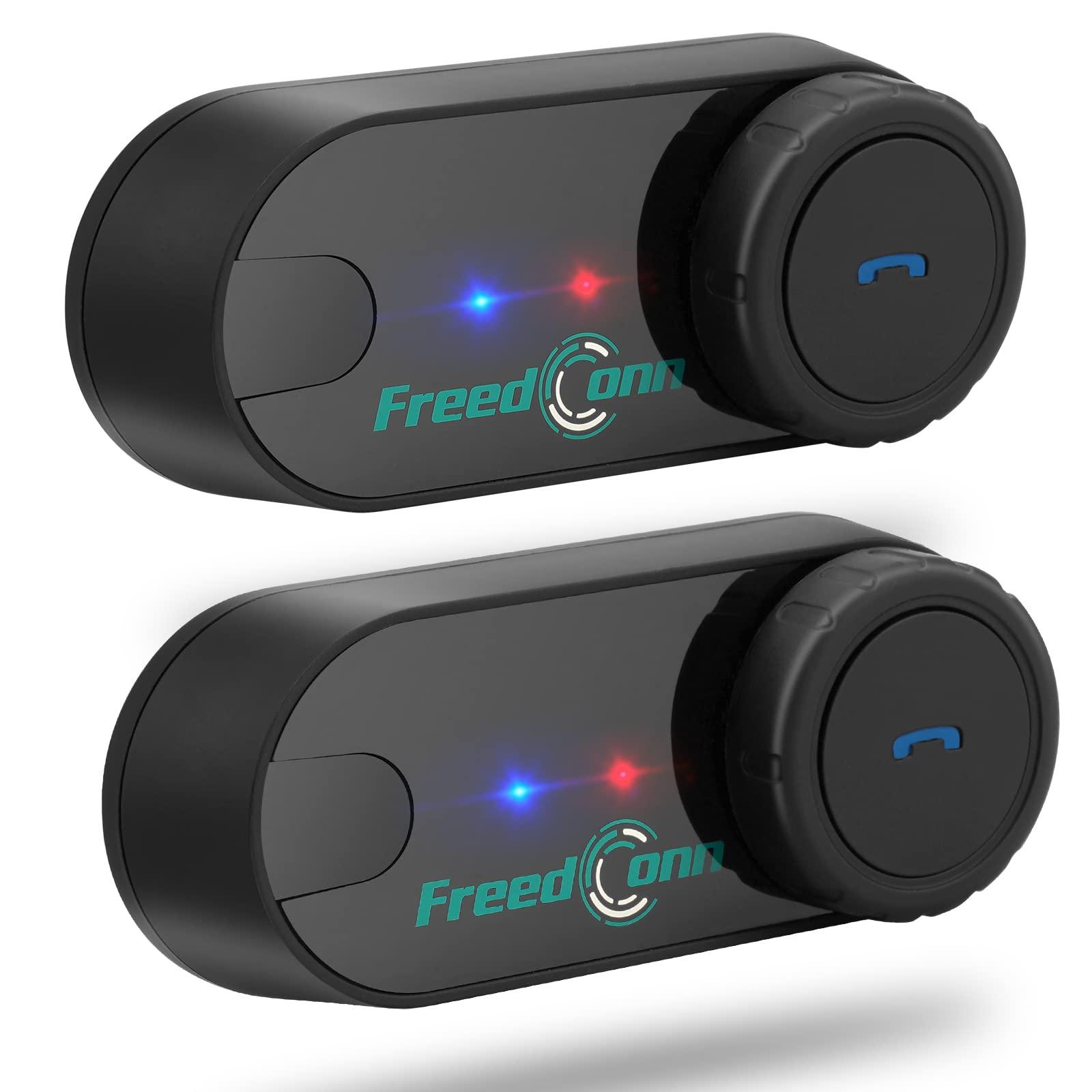 FreedConn FreedConn Motorcycle Bluetooth Headset TCOM VB with Helmet Communication System Music Sharing/Universal Pairing/2-3 Riders 800M Bluetooth Intercom Motorcycle Accessories(2 Pack)