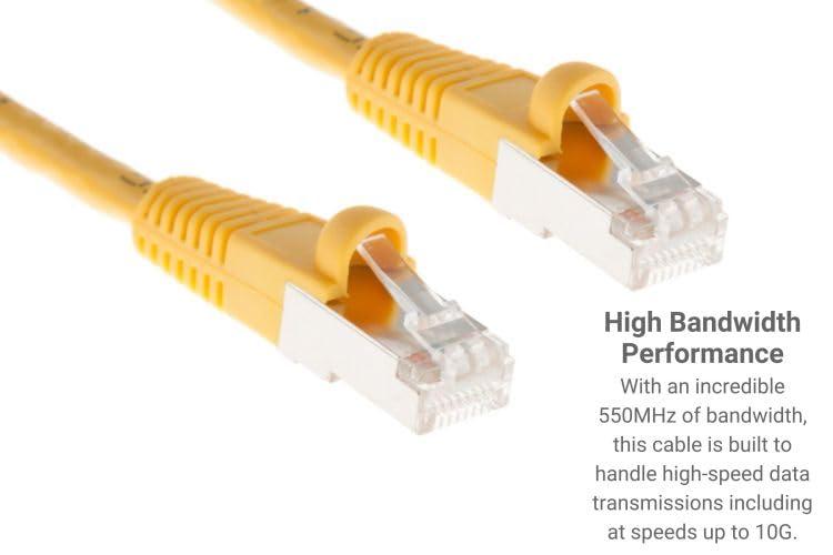 CablesAndKits CablesAndKits - Shielded (STP) Cat6 Ethernet Cable, Booted, Jacket: PVC (cm), 10 ft, Yellow, Pure Copper, RJ45 Computer & Networking Patch Cord