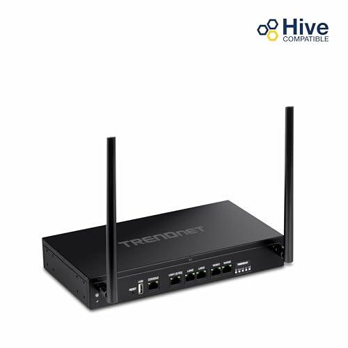 TRENDnet TRENDnet AX1800 Dual-Band WiFi 6 Gigabit Dual-WAN VPN Router, Small Business, Virtual Private Network, Inter-VLAN Routing, QoS, 2.5G Support, Pre-Encrypted Wireless, Black, TEW-929DRU (Pack of 1)