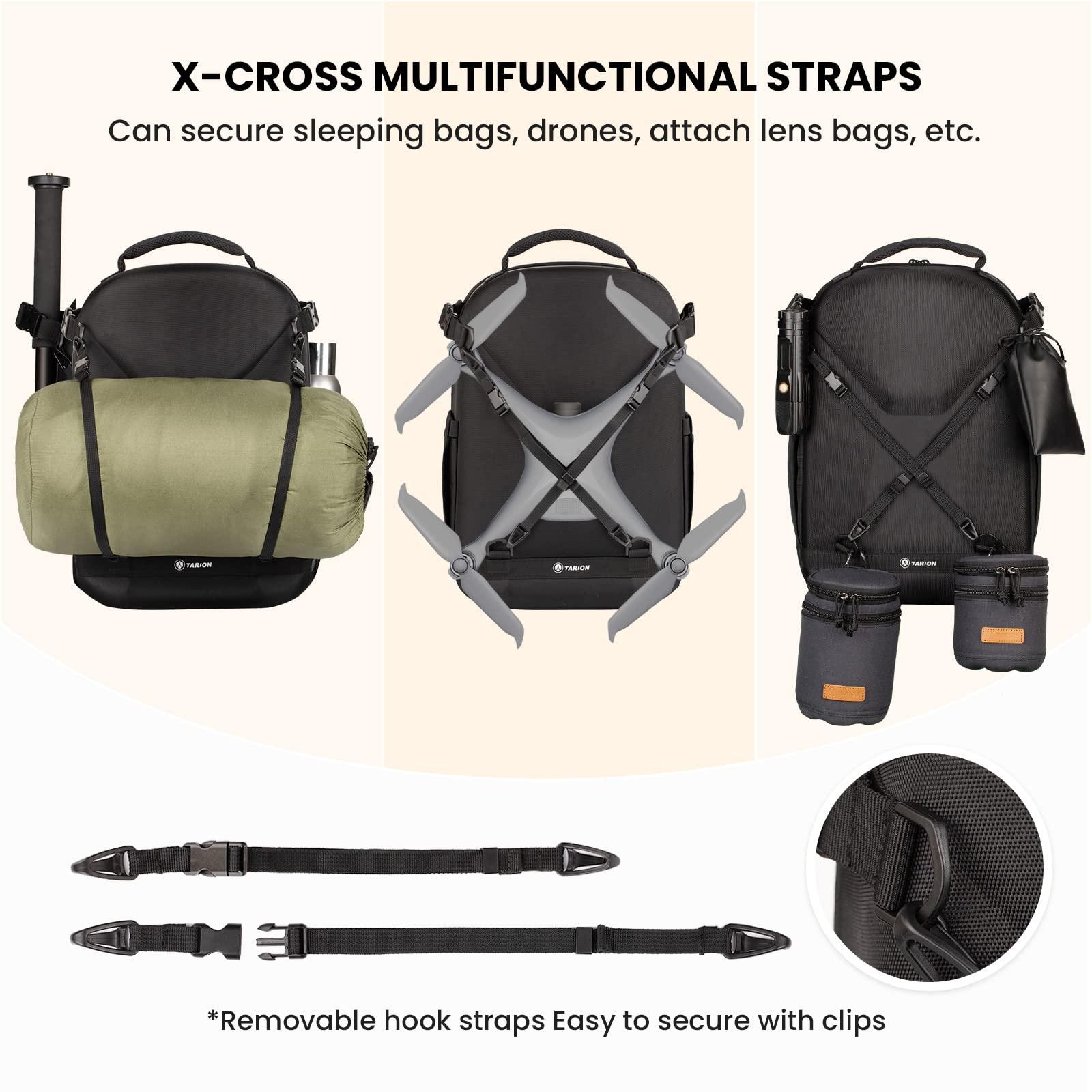 TARION TARION Hardshell Camera Backpack: 3-side Hard Case Photography Bag DSLR Backpack with Waterproof Raincover, Laptop/Tripod Compartment for Men Women Photographers - Black