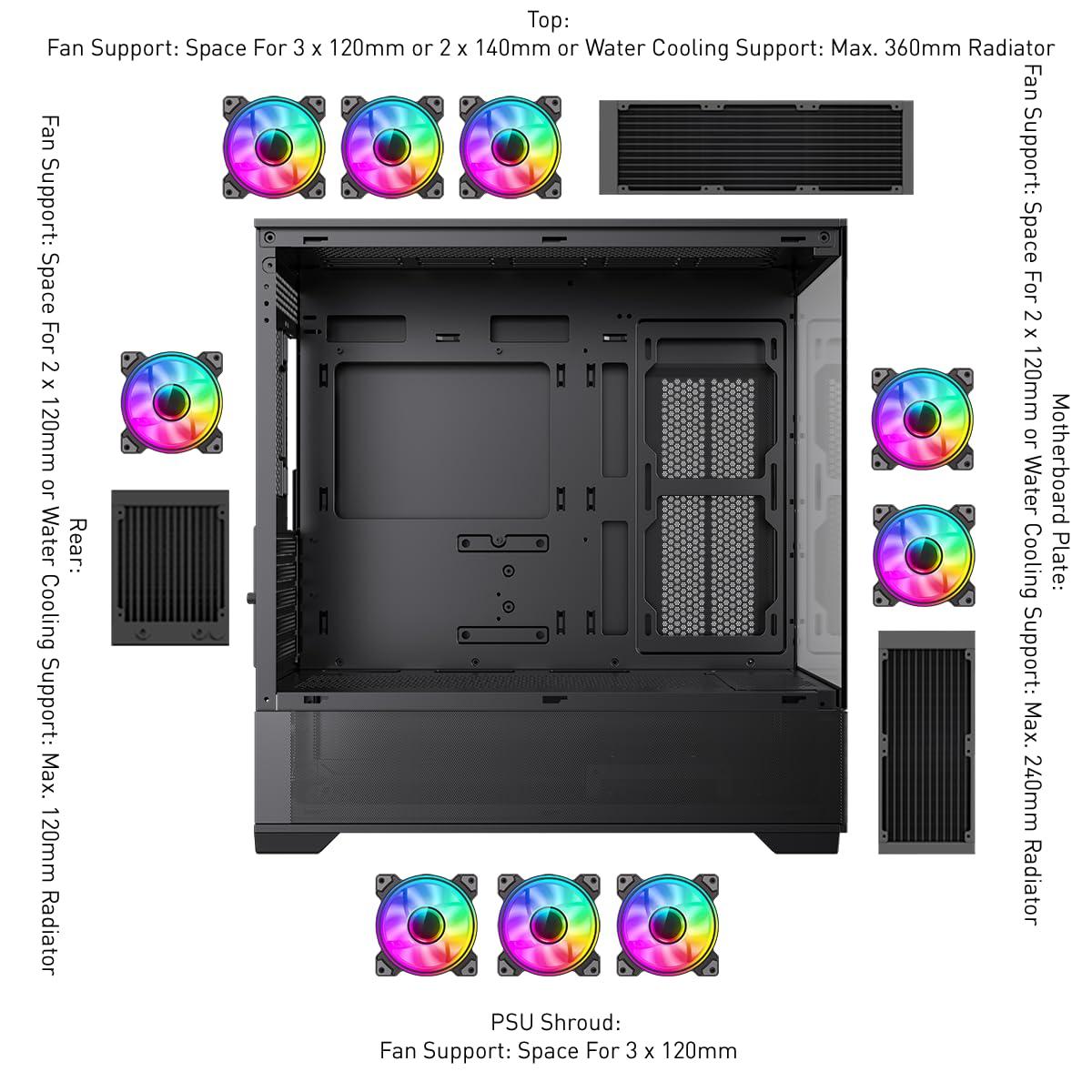 GAMEMAX GAMEMAX Vista MB Black Micro-ATX Tower Computer Case