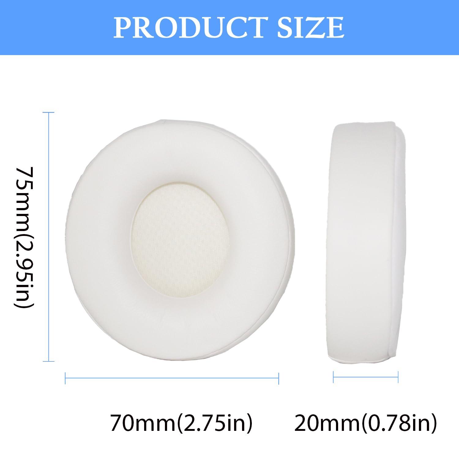 Adhiper Solo Pro Replacement Earpads Protein Leather Replacement Ear Pads Ear Cushion is Compatible with Beats Solo Pro Headphones (White)