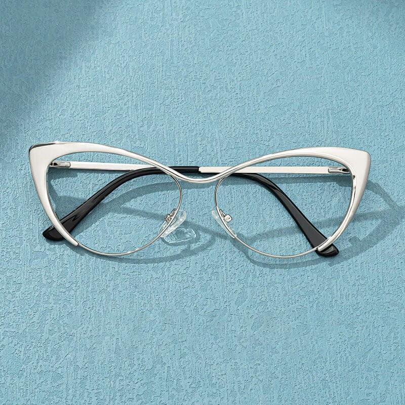 VOOGLAM VOOGLAM Blue Light Glasses for Women Cute Computer Office with Trending Frame Glasses Silver Annabelle VFM0176-01