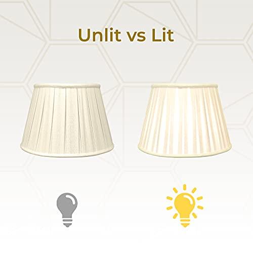 Royal Designs, Inc. Royal Designs Empire English Pleat Basic Lamp Shade, Linen Beige, 12.5 x 20 x 13.5