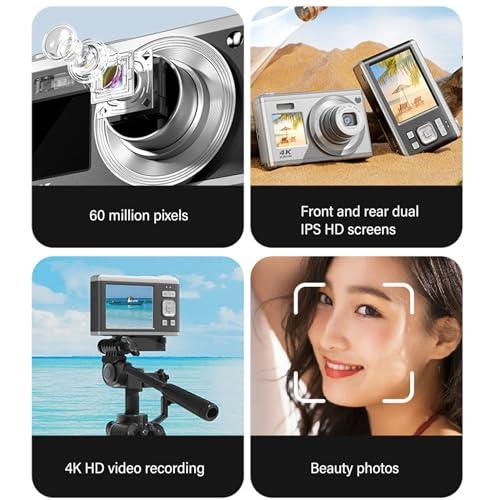 Dpofirs 10X Optical Zoom Camera for Travel Photography, 6X digital zoom 2.88in IPS Screen 4K 60M Camera, Auto Focus Vlogging Camera Built in Fill Light Photography for Adults
