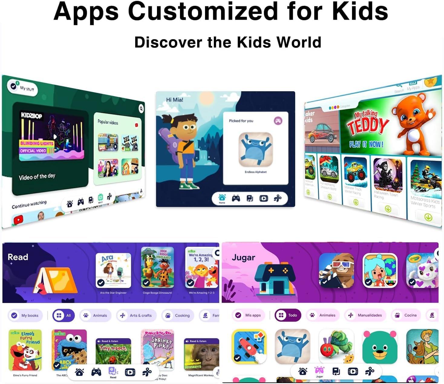 DOOGEE DOOGEE U9 Kid Tablet 10 inch HD Kids Tablet, 7GB+64GB/TF 1TB Quad Core, Android 13 Tablet for Kids 3-7 with 5060mAh |WiFi-6 |BT 5.0| Dual Camera |OTG| Widevine L1-Pink