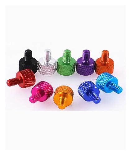 OLLWBYDM 1Pcs -20Pcs M3x4mm/5mm Colourful Aluminum Knurled Head Computer Case Screw Hand Tighten Thumb Screws (Color : Orange, Size : M3x5mm 5PCS)