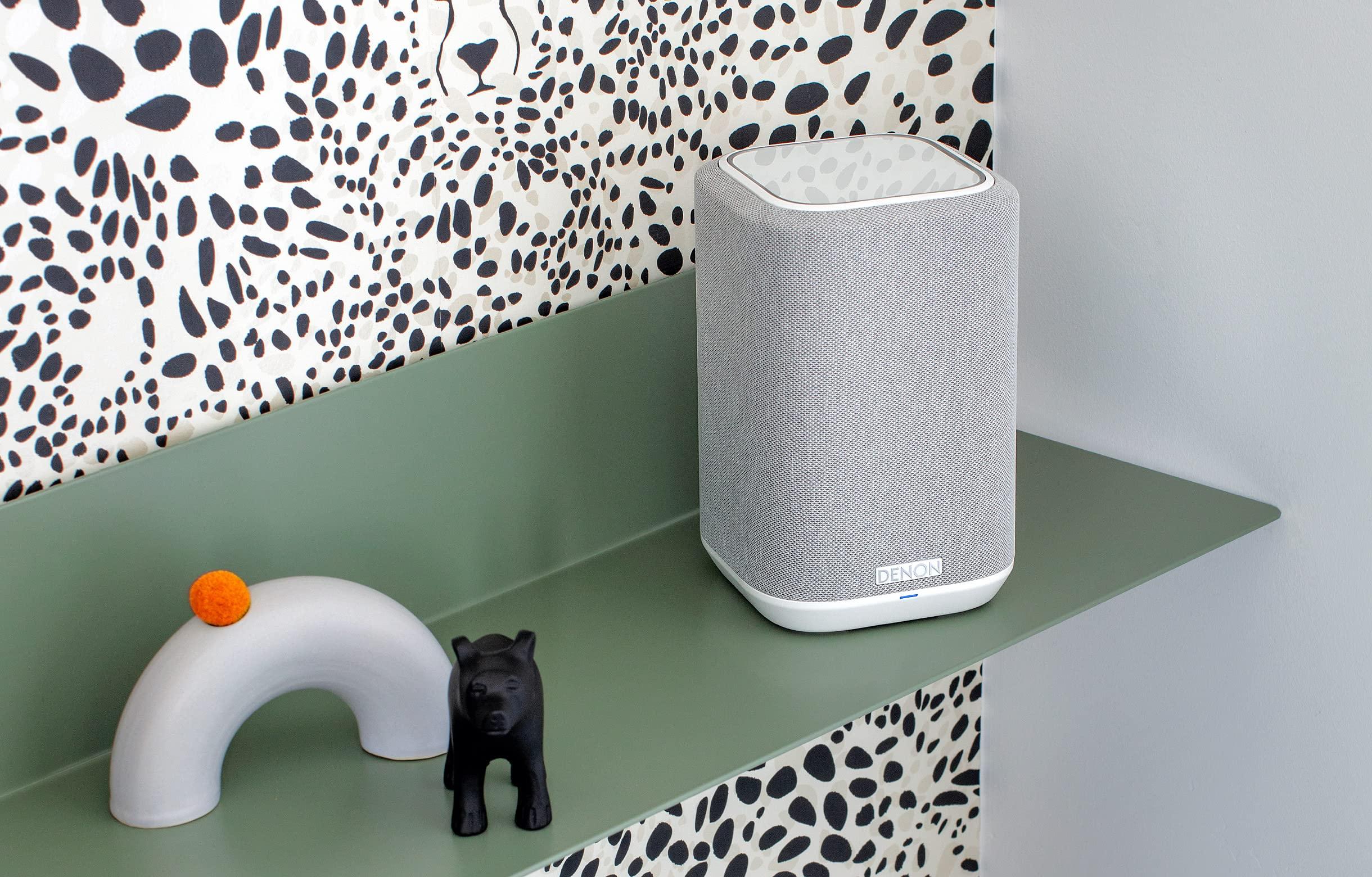 Denon Denon Home 150 Wireless Smart Speaker Compact Design, Wi-Fi & Bluetooth, HEOS Built-in, Alexa Built-in, Siri & AirPlay 2, Spotify Connect, Multi-Room Support, White