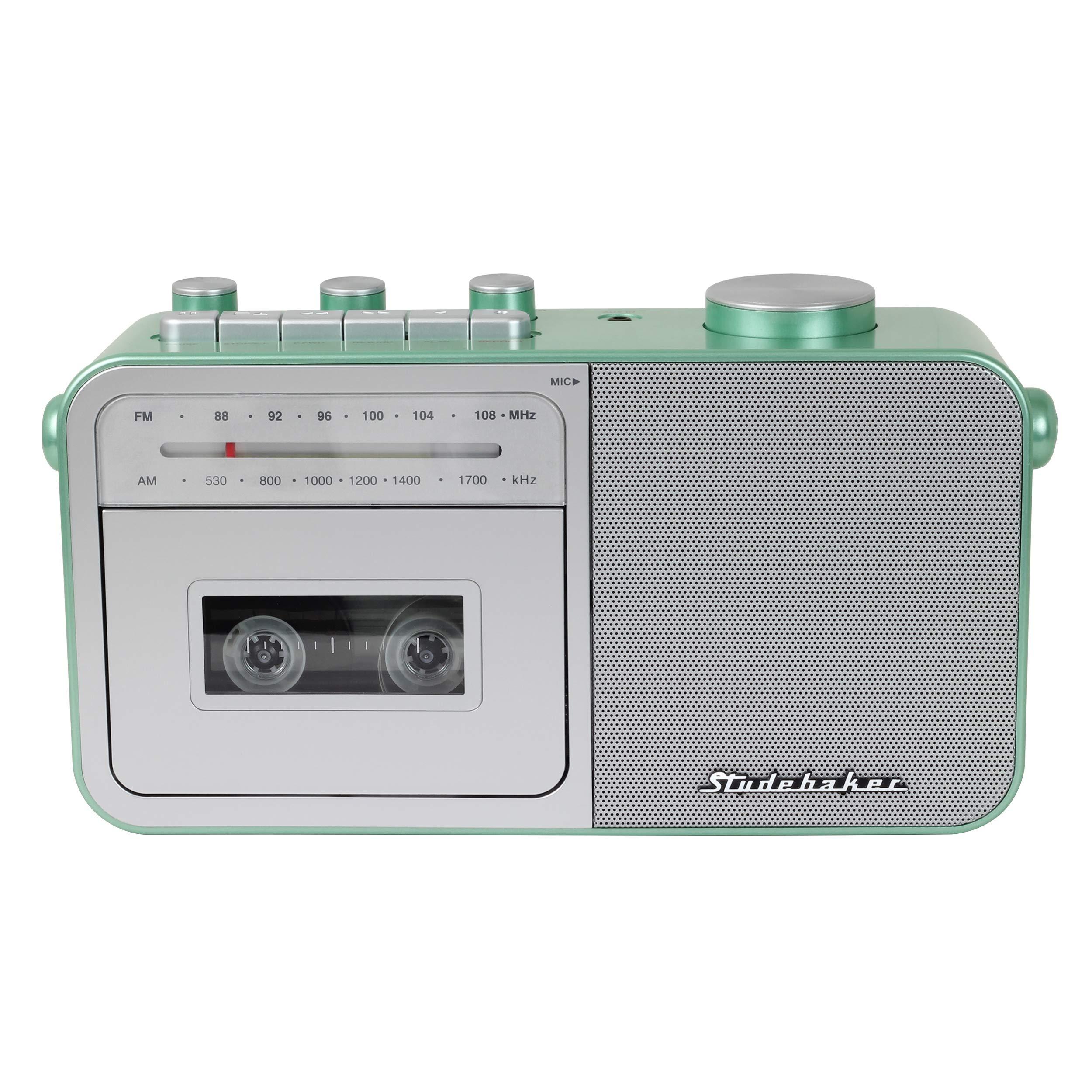 Studebaker Studebaker SB2130TS Portable Cassette Player/Recorder with AM/FM Radio (Teal/Silver)