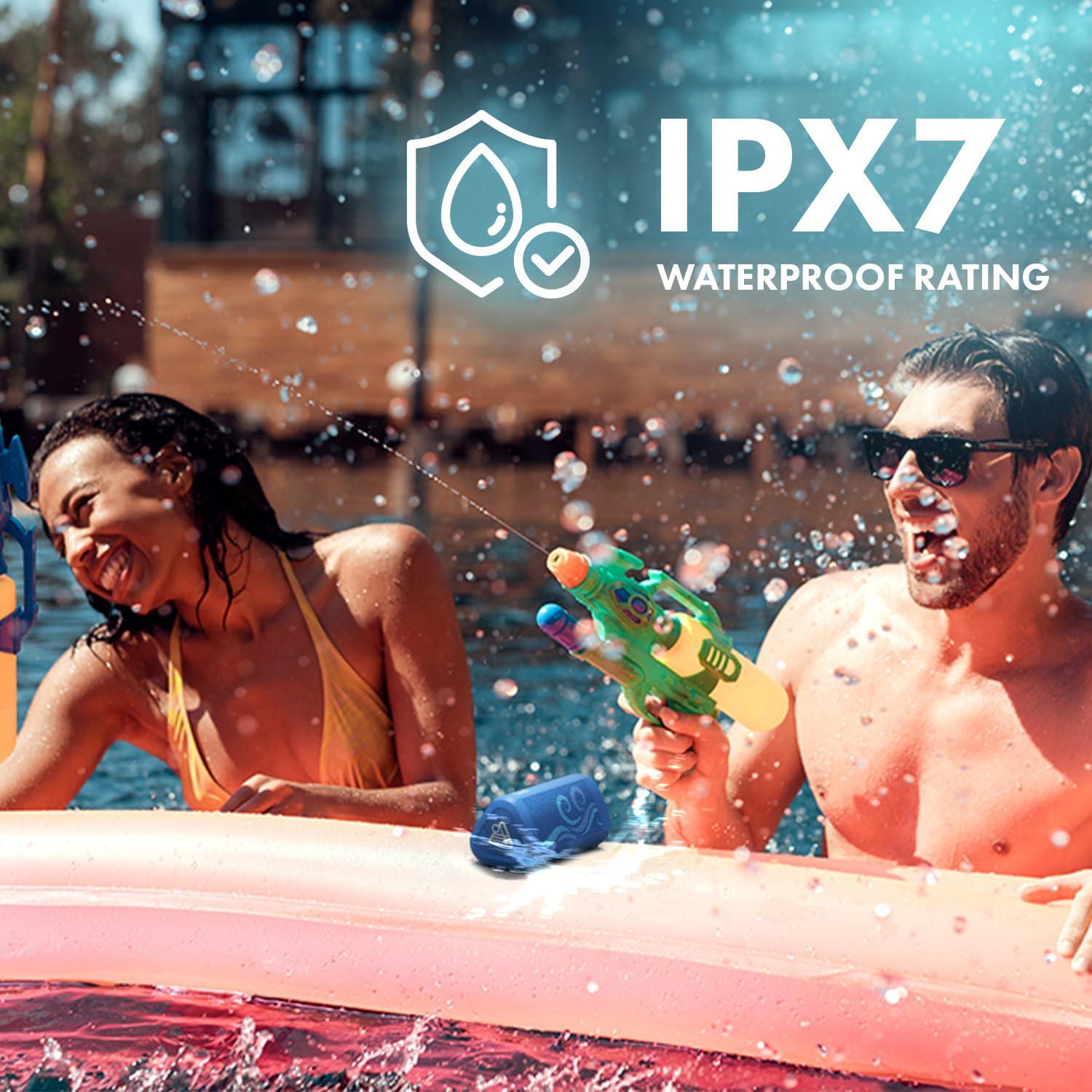 Cambridge Soundworks OontZ Ultra Portable Bluetooth Speaker 5.0 - IPX7 Waterproof, 14W Enhanced Sound, 20-Hr Battery, 100ft Range, Deep Bass and Clear Audio, Durable Shower Speaker for Pool or Beach (SUP Edition, Blue)