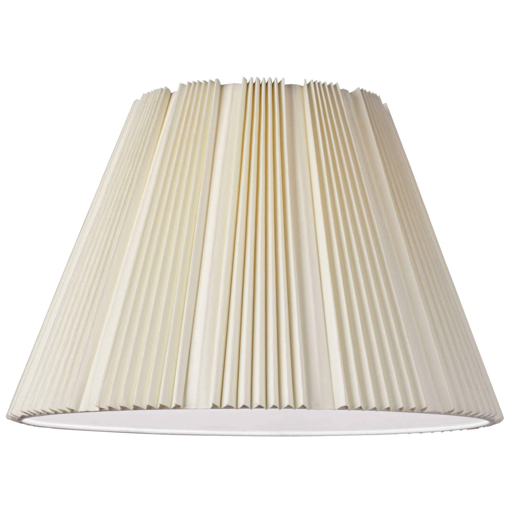 Brentwood Collection Eggshell Pleated Large Lamp Shade 9.5\" Top x 19\" Bottom x 13\" High (Spider) Replacement with Harp and Finial - Springcrest