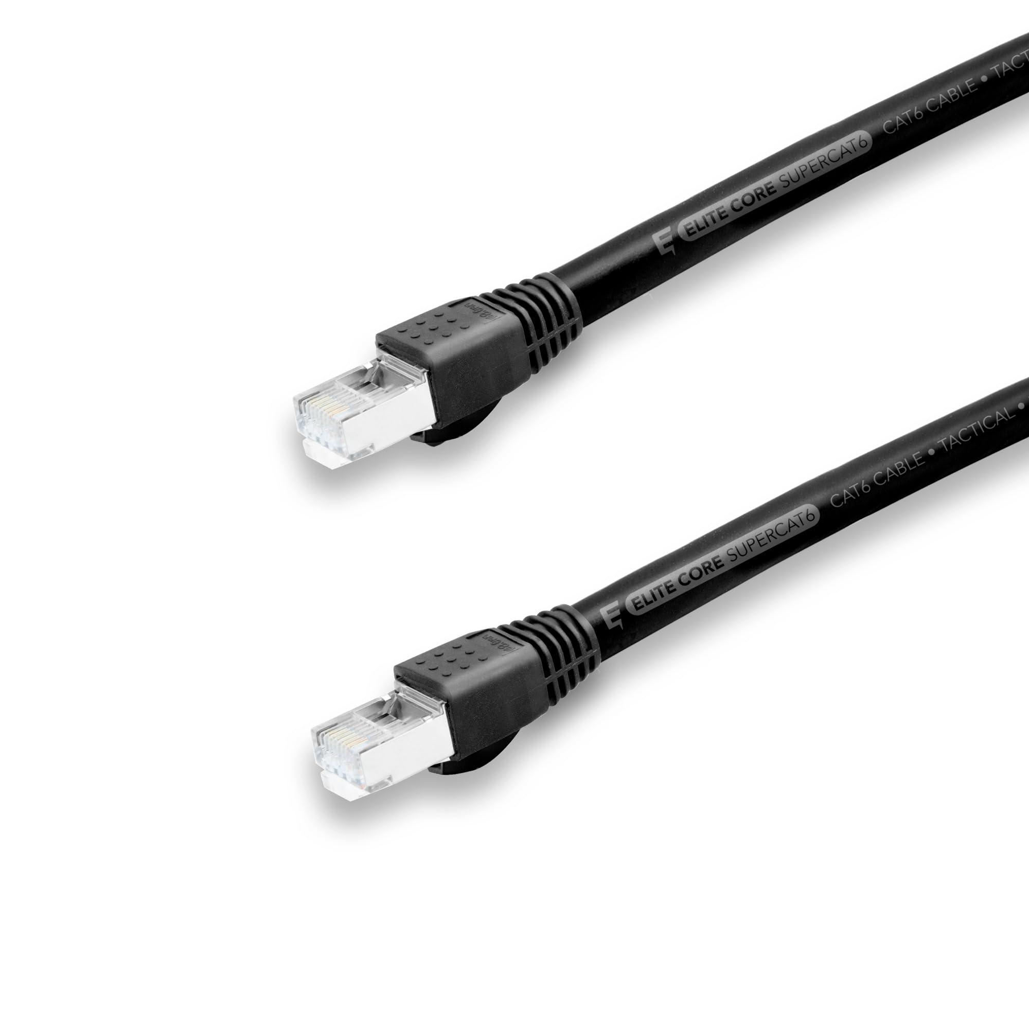 Elite Core Elite Core SUPERCAT6 |Ultra-Durable Shielded Tactical CAT6 | Booted RJ45 Connectors | 300\' ft, 300-ft (SUPERCAT6-S-RR-300)
