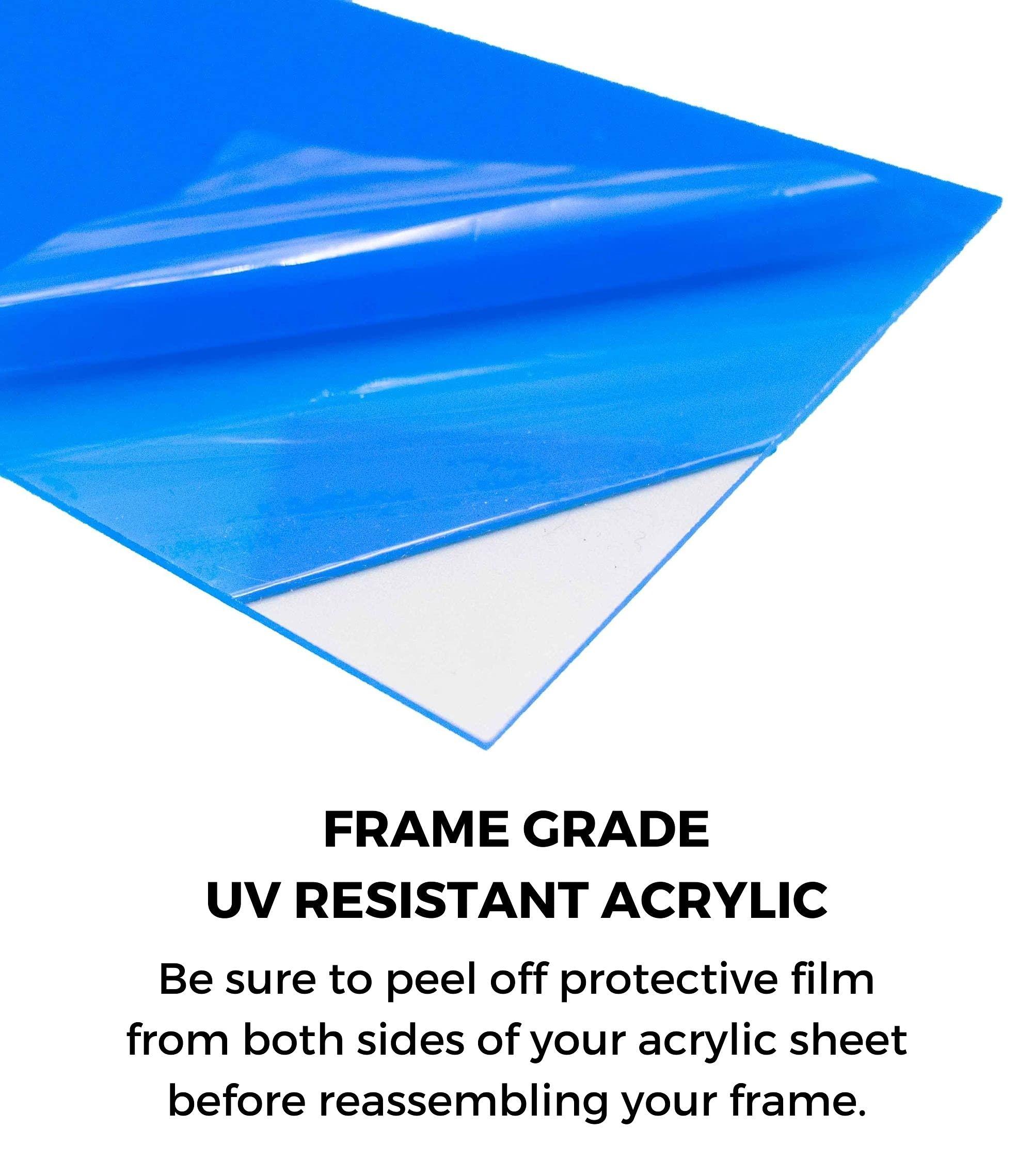 CountryArtHouse 15x34 Frame Slate Blue Distressed Rustic Solid Wood Picture Frame | 0.75 Inch Moulding Width | Includes UV Acrylic Plexiglass, Acid Free Foam Backing Board and Hanging Hardware | Sonoma Collection